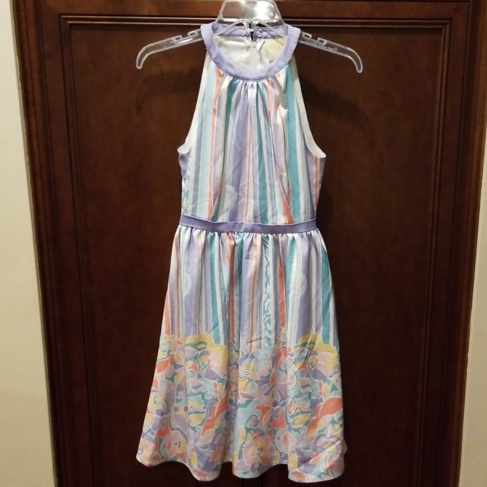 Behold the Blogger Dress XXS Pastel Stripes Floral